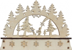 Mini-Schwibbogen Im Wald ca 15 x 11cm