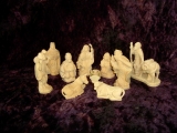 Krippefigurenset mit 10 Figuren, handgeschnitzt